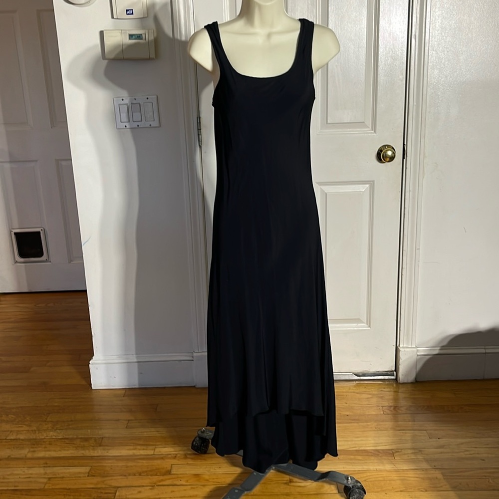 Betsy Johnson New York  size large black bias cut high low dress